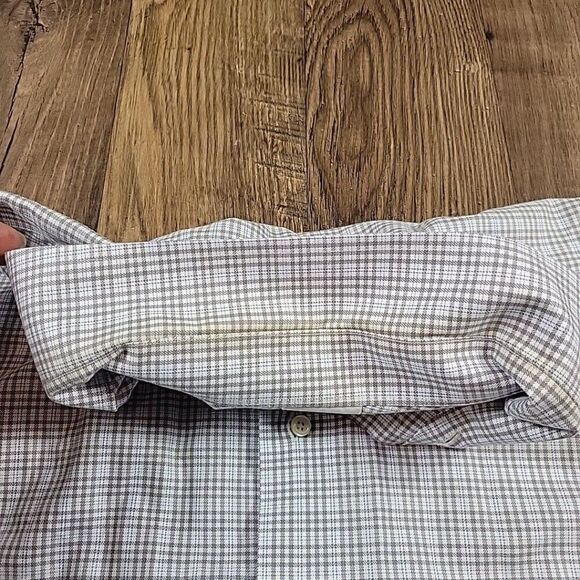 Brooks Brothers Shirt Mens 15.2 2/3 Gray Check Button Up Regent Long Sleeve - Picture 3 of 7